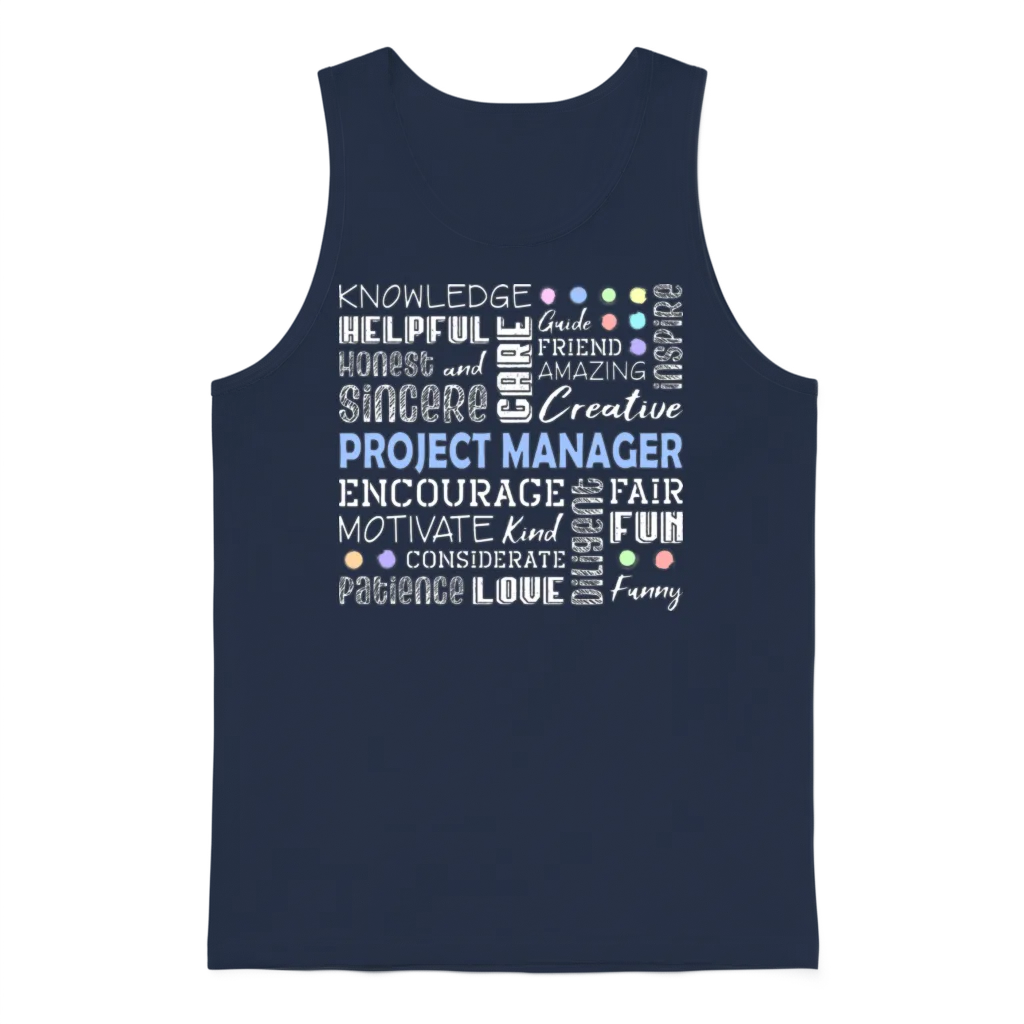Project Manager Love Words Unisex Tank Top - Navy