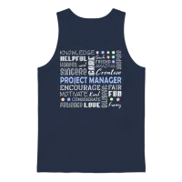 Project Manager Love Words Unisex Tank Top - Navy – 1