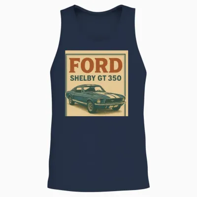 Vintage Ford Shelby Gt350 Unisex Tank Top - Navy