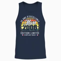 Vintage Mars 2006 Cadeau D'anniversaire 20 Ans Hommes Femmes Unisex Tank Top in Navy - 2