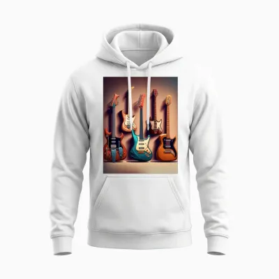 Electric Guitar Collection Cool Electric Guitars Unisex Hoodie - White