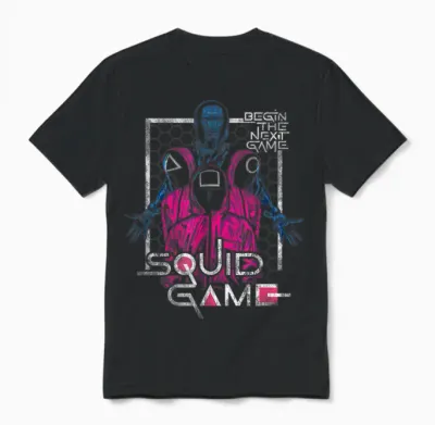 Squid Game Front Man and Guards T-Shirt, Black, S Unisex T-Shirt - Black