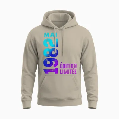 1982 édition Limitée Mai 1982 Unisex Hoodie - Sand