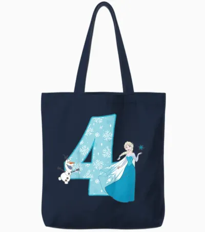 Frozen Elsa 4 Geburtstag Tote Bags - Navy