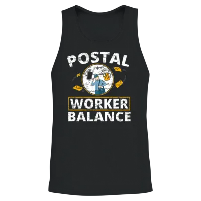 Postal Worker Balance Mailman Delivery Mail Escort Unisex Tank Top - Black