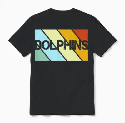 Dolphin Retro Unisex T-Shirt - Black