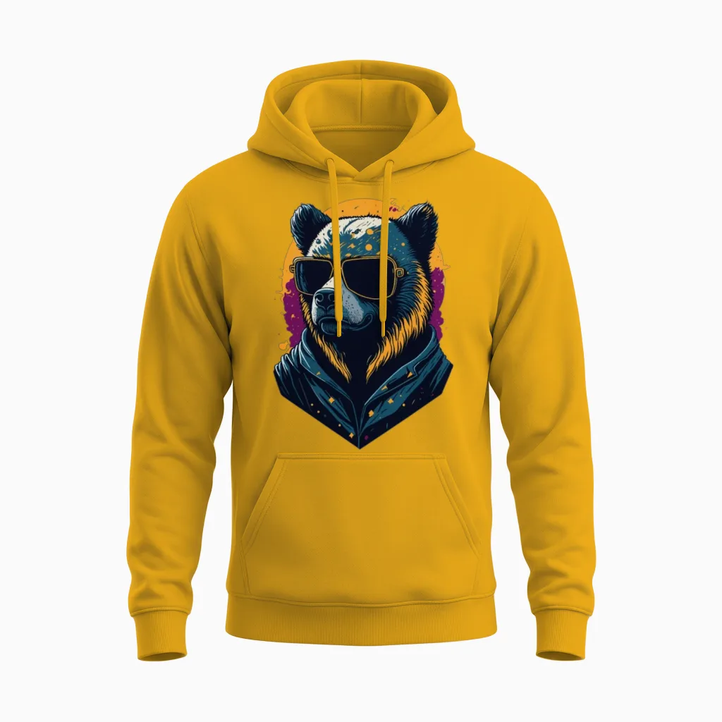 Fanny Beautiful Bear Design .cool Bear Design Unisex Hoodie in Gold
