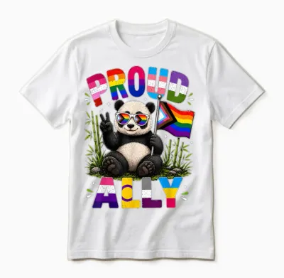 Stolzer Ally Panda Lgbtq-Preismonat Unisex T-Shirt - White