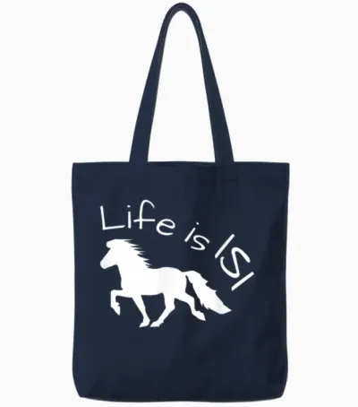 Schönes Islandpferd Im Tölt – Life Is Isi Statement Tote Bags - Navy