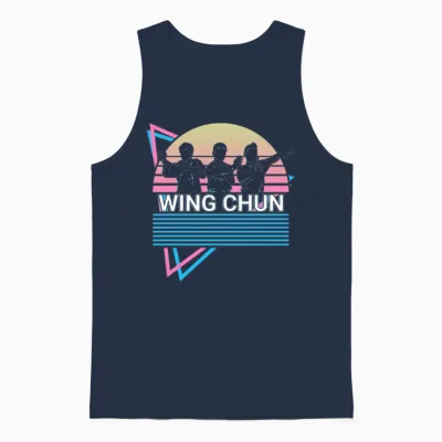 Kung Fu Retro Unisex Tank Top - Navy