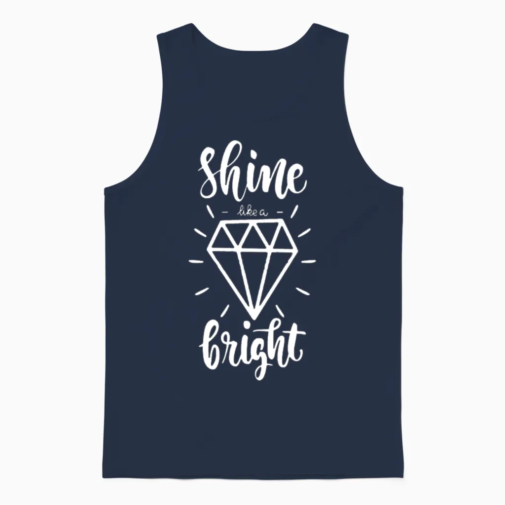 Shine Like a Bright Diamond Funny Unisex Tank Top in Navy