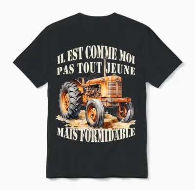 Tractor Farmer Great Gift Old Tractor Humor T-Shirt, Black Unisex T-Shirt - Black