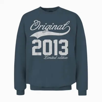 10 Years Vintage Original 2013 Limited Edition 10th Birthday T-Shirt, Black Unisex Sweatshirt - Dark Heather