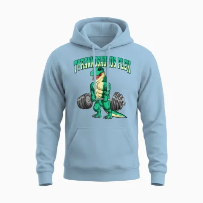 Lustige Workout Geschenkideen Bodybuilding Fitness Tyrannosaurus Flex Dino T-Rex T-Shirt, Schwarz, Kleinkind, Unisex, Kurzarm, T-Shirt, Fitness-T-Shirt Mit Tyrannosaurus-Design Unisex Hoodie - Light Blue