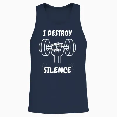 Funny Gym Unisex Tank Top - Navy