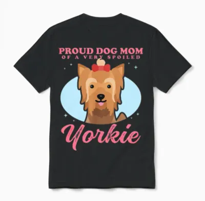 Yorkshire Terrier Dog Mom Yorkie Dogs Unisex T-Shirt - Black