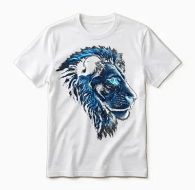 Löwe Artwork - Blaue Augen Zoo Tier Löwe Unisex T-Shirt - White