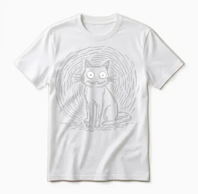 Funny Animals Cat Unisex T-Shirt - White