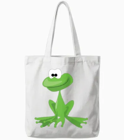 Cartoon Frog Tote Bags - White