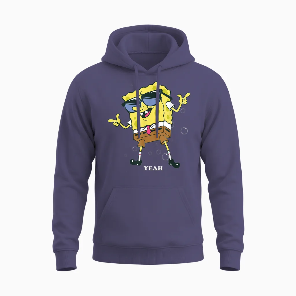 Spongebob Squarepants Cool Yeah Sunglasses Unisex Hoodie in Heather Sport Dark Navy
