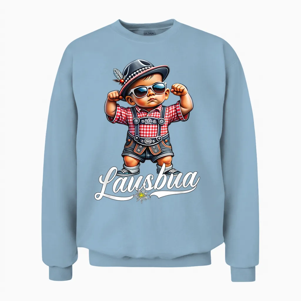 Extrem Cooler Lausbua Jungen Trachten Kinder Tracht Unisex Sweatshirt in Light Blue