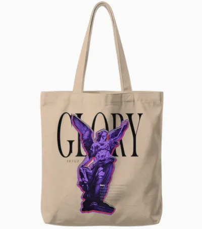 Back Print Angel Y2k Streetwear Aesthetic Women's Men's Angel Tote Bags - Natural