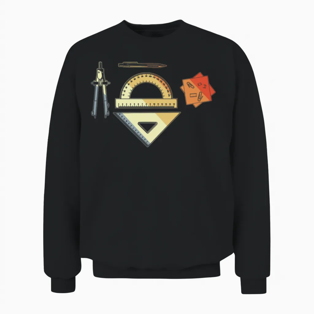 Retro Architect Unisex Sweatshirt in Black