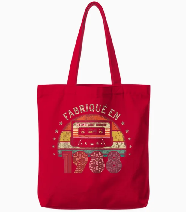 Fabriqué En 1988 Vintage Cassette - Cadeau Anniversaire 1988 Tote Bags in Red