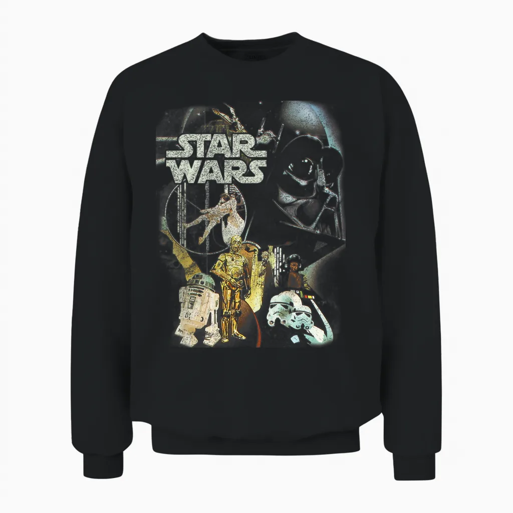 Kinder Star Wars New Vintage Unisex Sweatshirt in Black