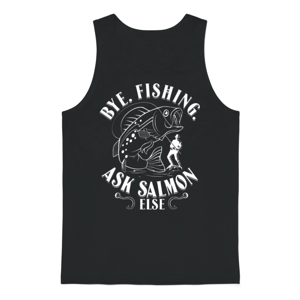 Funny Fishing Unisex Tank Top - Black