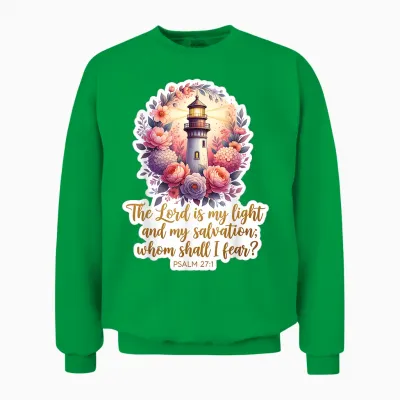 Christian Woman Vers the Lord Is My Light and My Salvation Unisex Sweatshirt - Irish Green