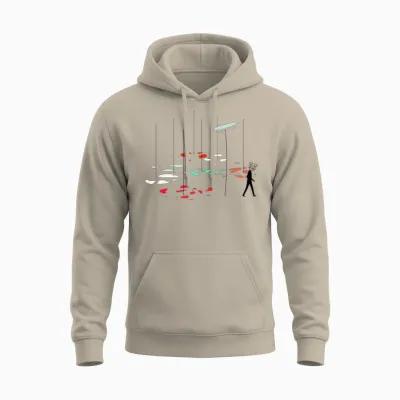 Bear and Spinning Plates Unisex Hoodie - Sand