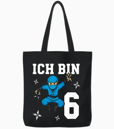 Ich Bin 6 Ninja Geburtstag 6 Jahre Junge Karate Tote Bags - Black