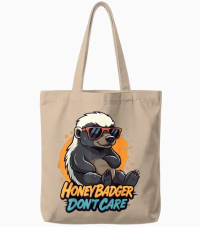 Honey Badger Don't Care Funny Zero Care Honey Badger Style Tote Bags - Natural