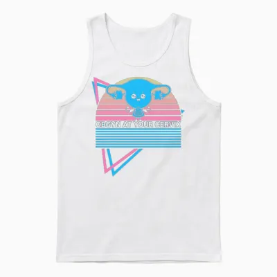 Obgyn Retro Unisex Tank Top - White