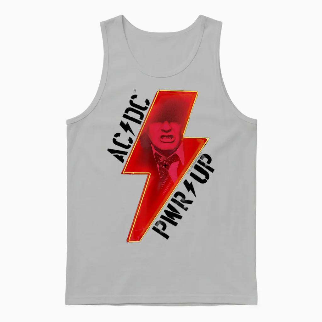 Offizielles Ac/dc Pwrup Album Bolt Rock Musik Band Logo Unisex Tank Top in Ash