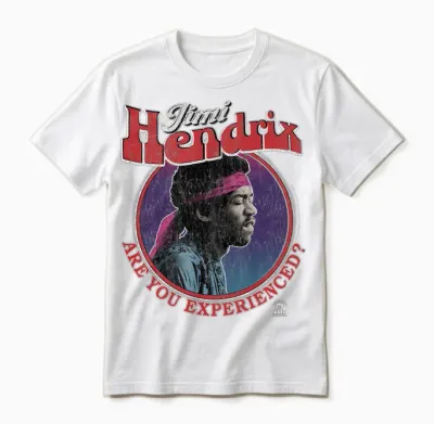 Offizielles Jimi Hendrix Are You Experienced Retro Rock Langarmshirt Unisex T-Shirt - White