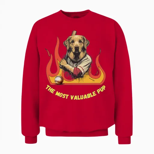 Golden Retriever Baseball Mvp Retro Sports Unisex Sweatshirt in Red