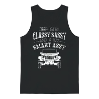 Jeep Girl Classy Sassy and a Bit Smart Assy Car Unisex Tank Top - Black – 1