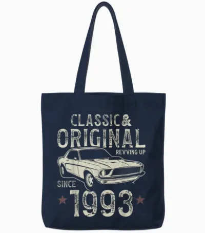 33e Anniversaire 1993 Voiture Classique Tote Bags - Navy