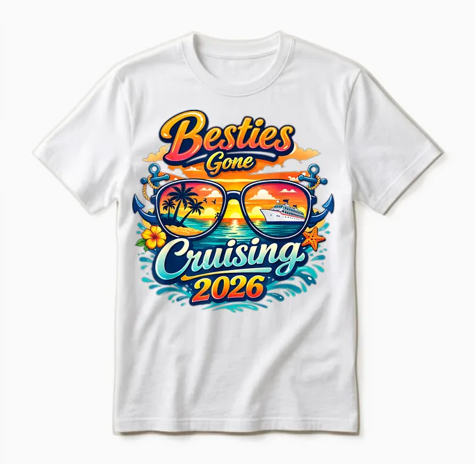 Coole Passende Kreuzfahrt 2026 Für Mädchen Unisex T-Shirt in White
