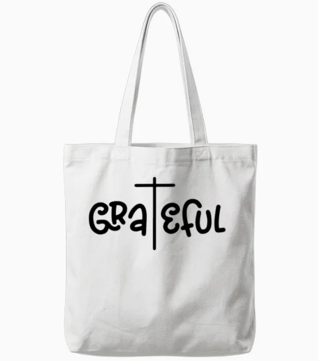 Grateful - Faith - Christian & Tote Bags in White