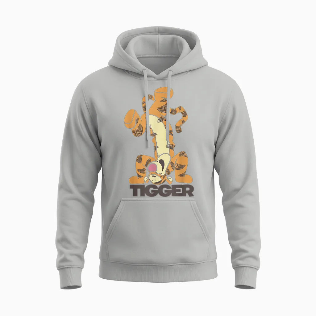 Disney Winnie the Pooh Bouncing Tigger Unisex Hoodie in Ash