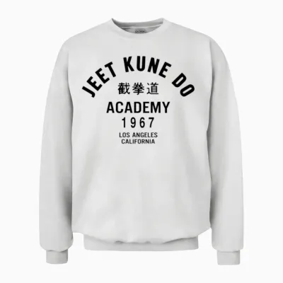 Jeet Kune Do Academy Mens Martial Arts Bruce Lee M Unisex Sweatshirt - White