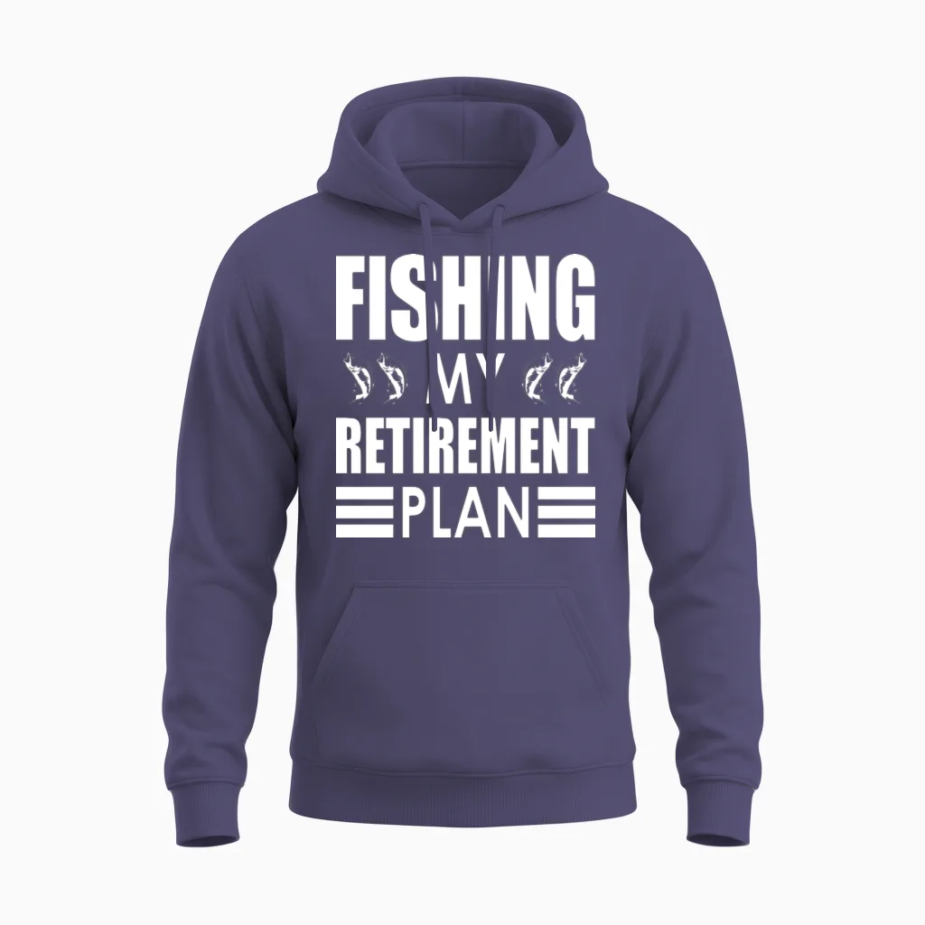 Fishing Retirement Unisex Hoodie in Heather Sport Dark Navy