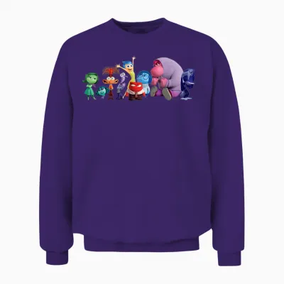 Disney and Pixar's Inside Out 2 Emotions Group All Together T-Shirt, Black Unisex Sweatshirt - Purple