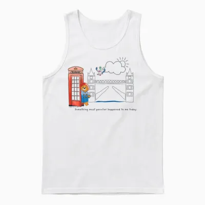 Paddington Young Bears Leitfaden Für Kinder Auf Der London Tower Bridge Unisex Tank Top - White