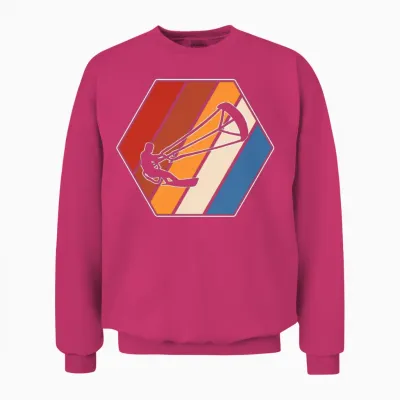 Kitesurfing Retro Unisex Sweatshirt - Heliconia