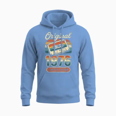 50th Birthday Man Woman 50 Years Decoration 1976 Gift Funny Unisex Hoodie - Carolina Blue