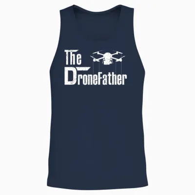 The Funny Quadfather Funny Drone Quadcopter Father Unisex Tank Top - Navy